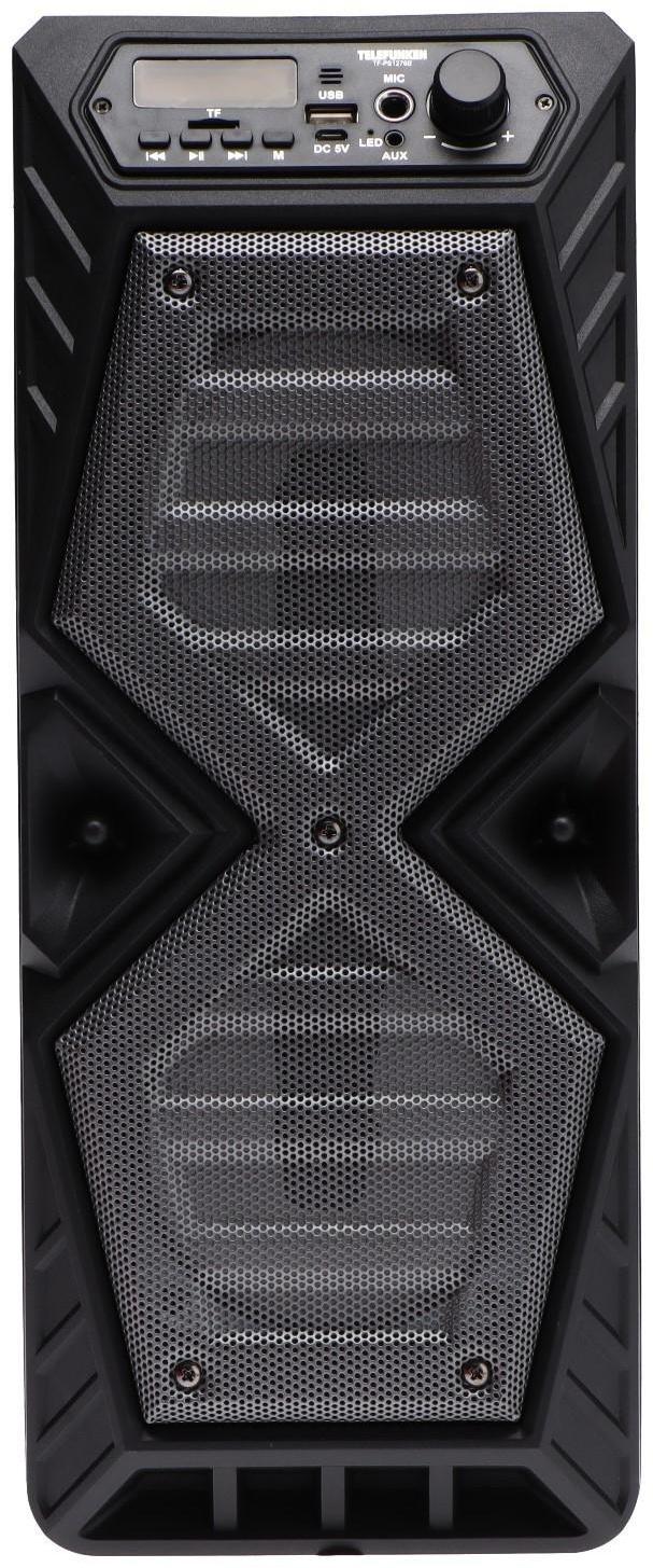 Портативная караоке система Telefunken TF-PS1276B, 35 Вт, FM, AUX, USB, BT, 1200 мАч, чёрная