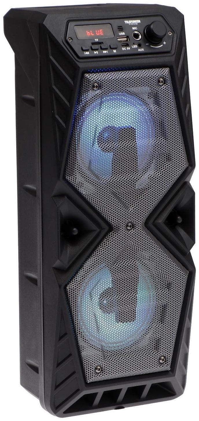 Портативная караоке система Telefunken TF-PS1276B, 35 Вт, FM, AUX, USB, BT, 1200 мАч, чёрная