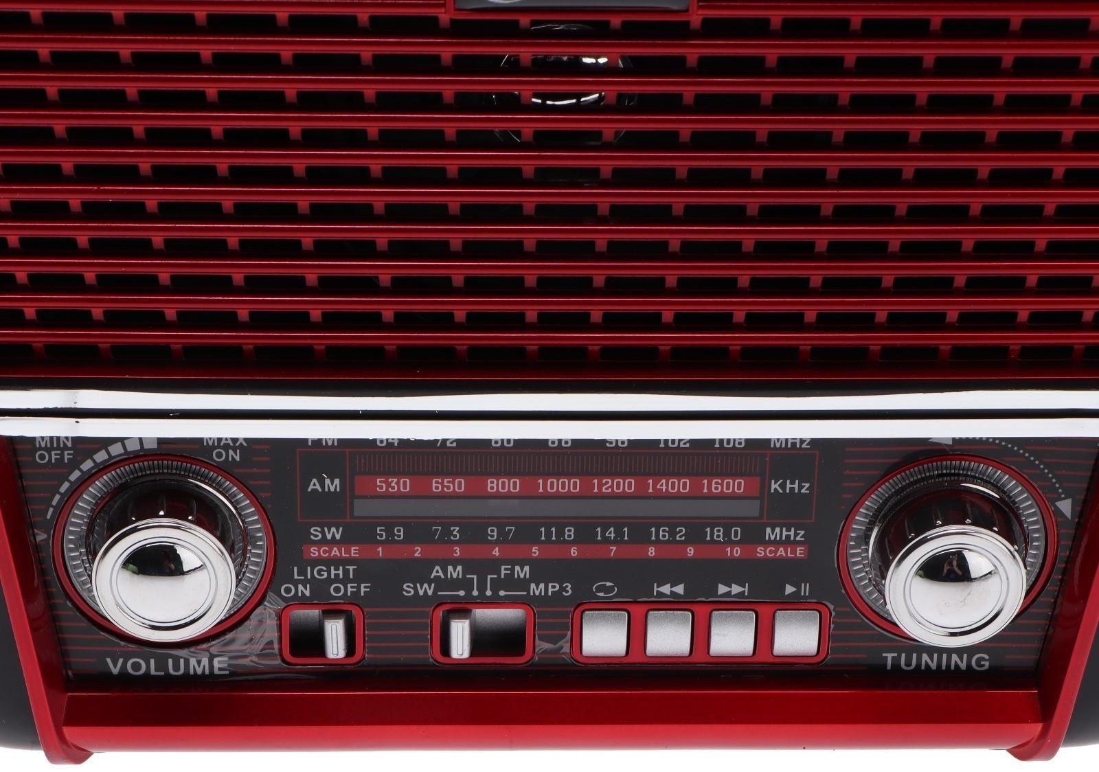 Радиоприемник Ritmix RPR-050 RED, функция MP3-плеера, фонарь, красный