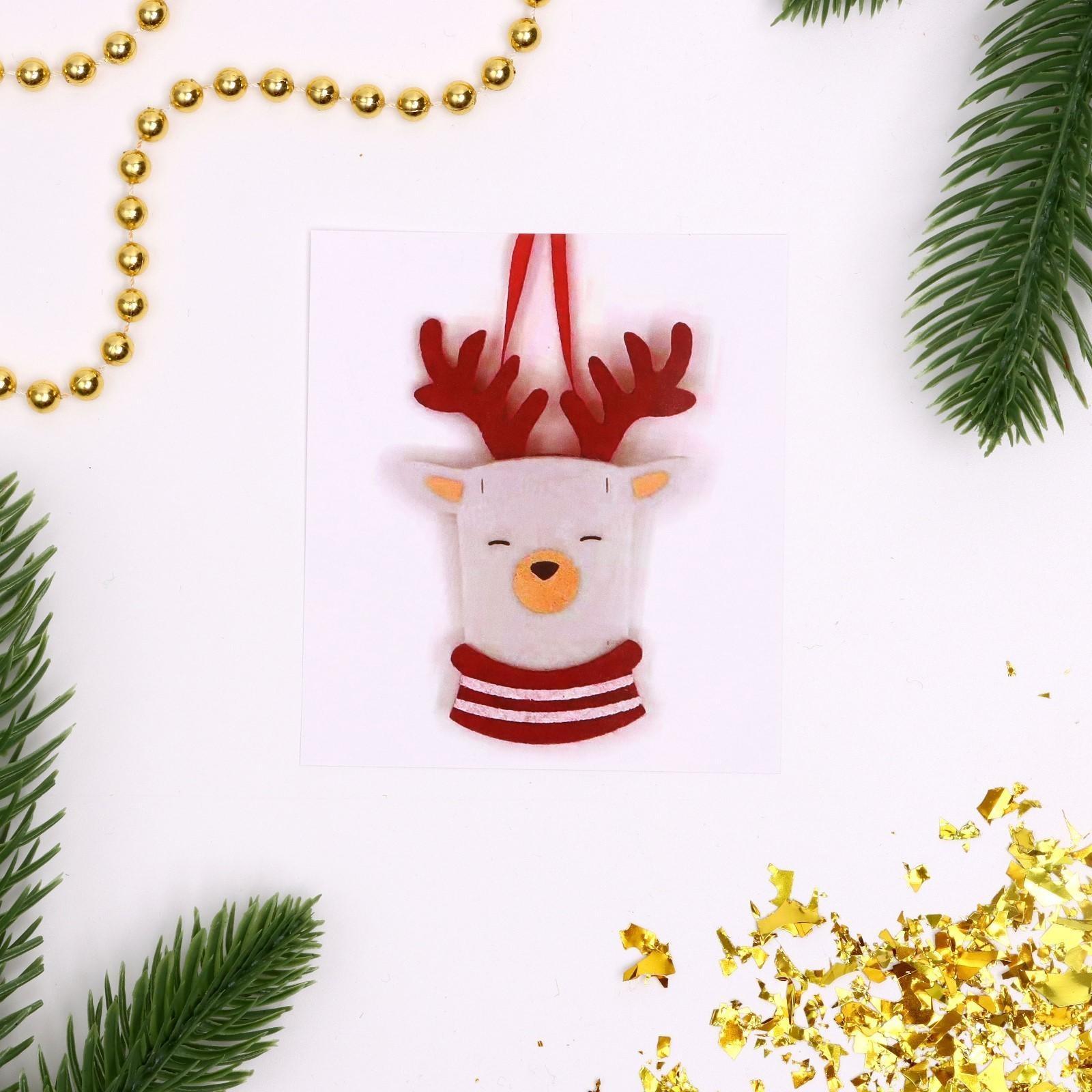 Набор для творчества. Создай ёлочное украшение из фетра «Олень в шарфике»