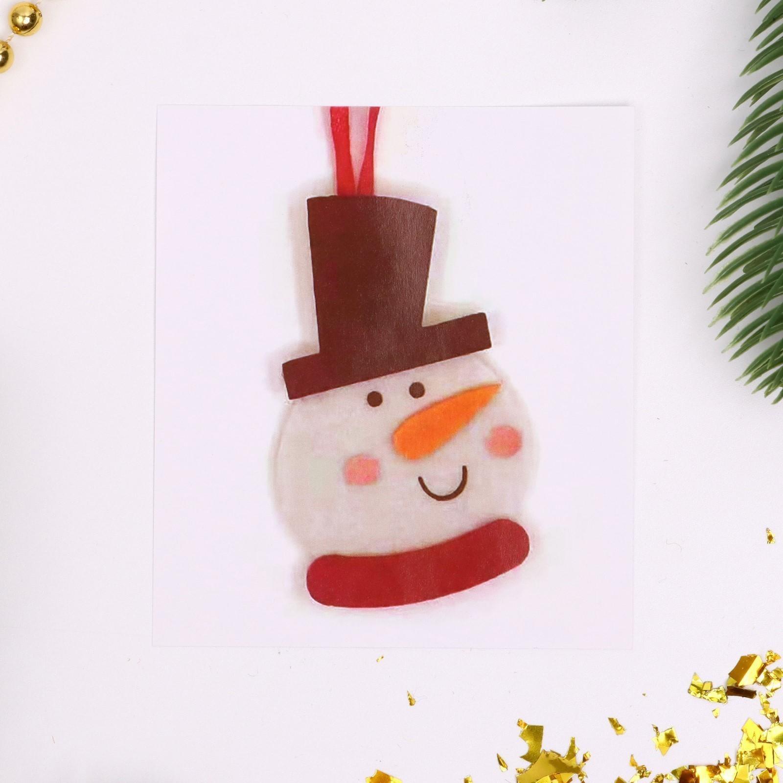 Набор для творчества. Создай ёлочное украшение из фетра «Снеговик в цилиндре»