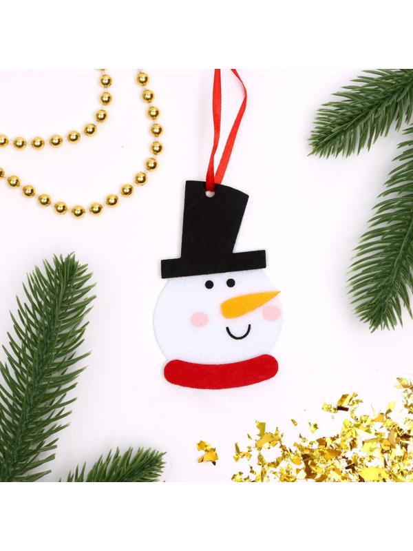 Набор для творчества. Создай ёлочное украшение из фетра «Снеговик в цилиндре»