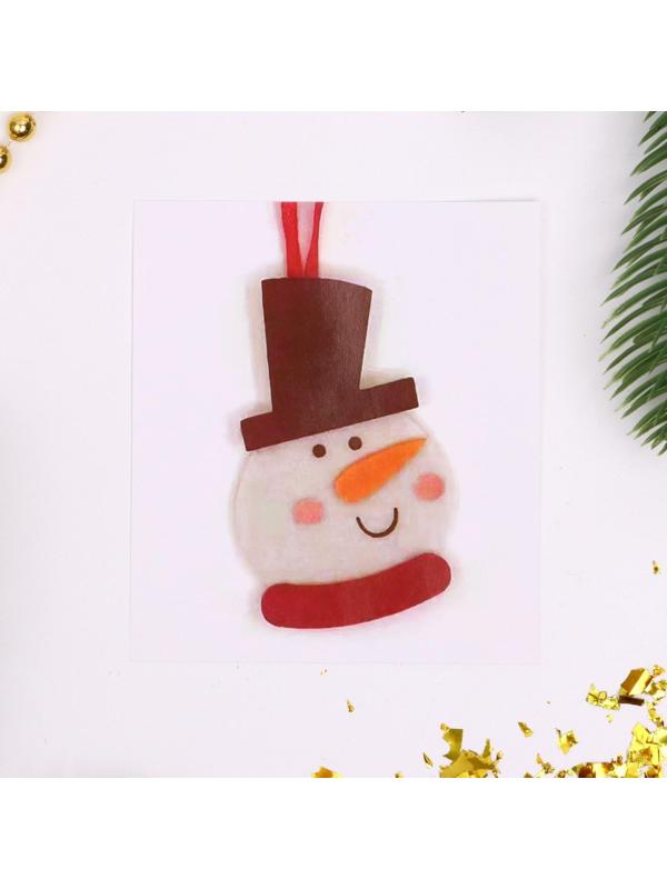 Набор для творчества. Создай ёлочное украшение из фетра «Снеговик в цилиндре»