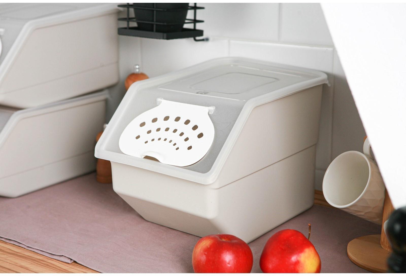 Контейнер для овощей RICCO, 11,2 л, 32,3×22×21,7 см, цвет бежевый