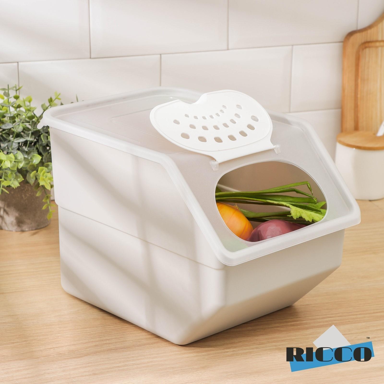 Контейнер для овощей RICCO, 11,2 л, 32,3×22×21,7 см, цвет бежевый