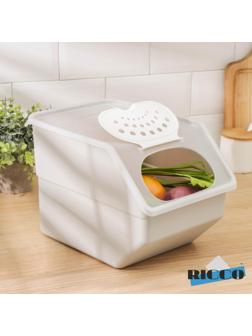 Контейнер для овощей RICCO, 11,2 л, 32,3×22×21,7 см, цвет бежевый
