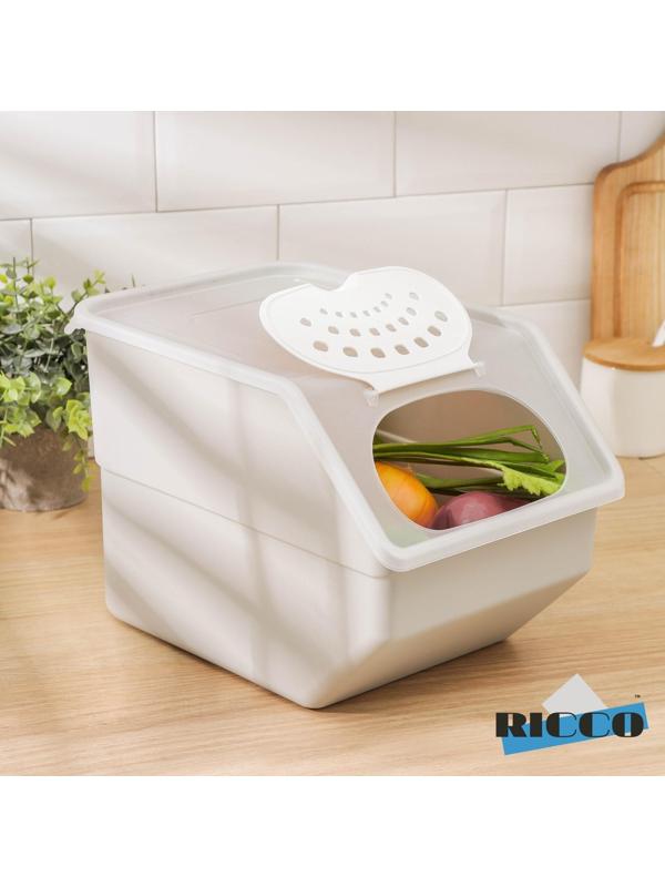 Контейнер для овощей RICCO, 11,2 л, 32,3×22×21,7 см, цвет бежевый