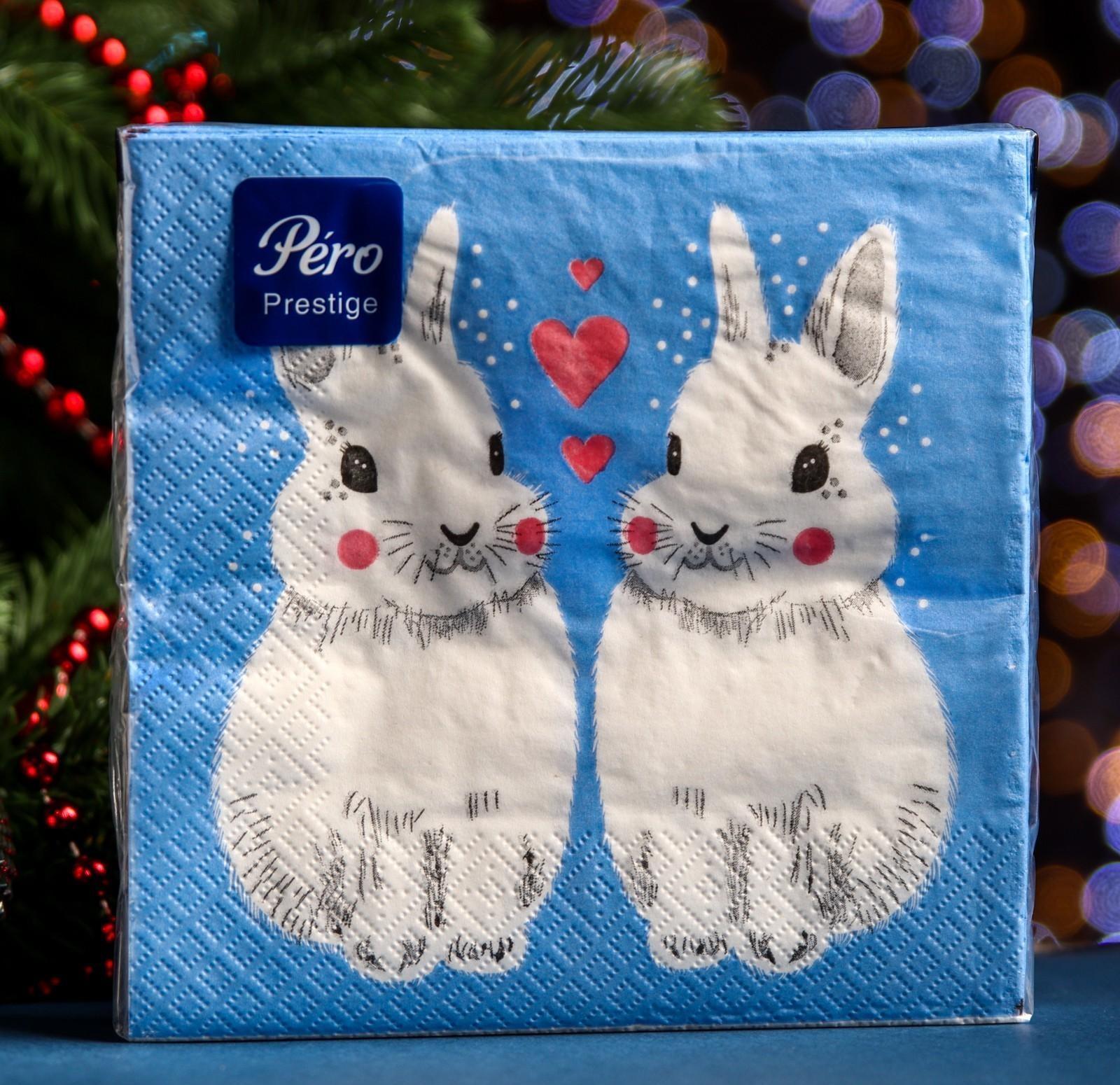 Салфетки бумажные Перышко Prestige 33х33  