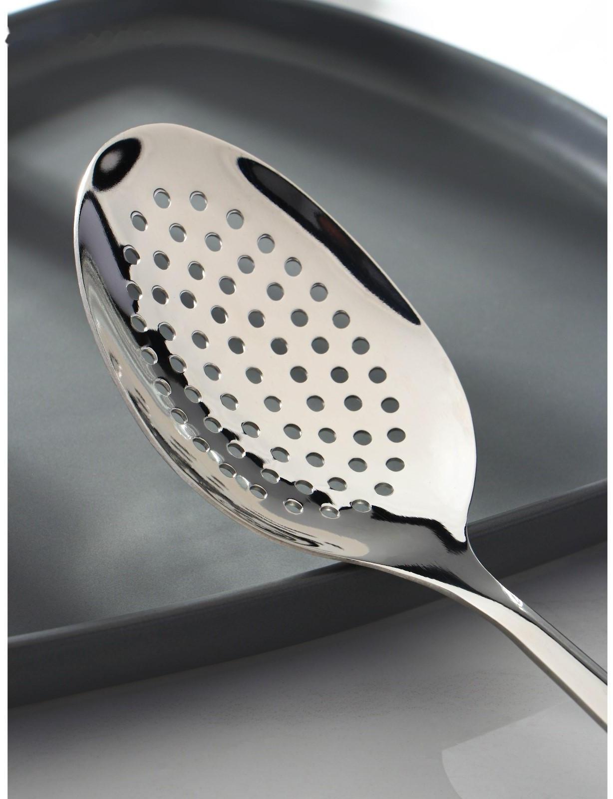 Ложка для снятия пены, 27 см, толщина 2,5 мм, цвет серебряный