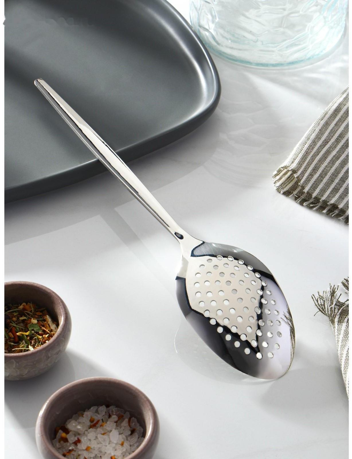 Ложка для снятия пены, 27 см, толщина 2,5 мм, цвет серебряный