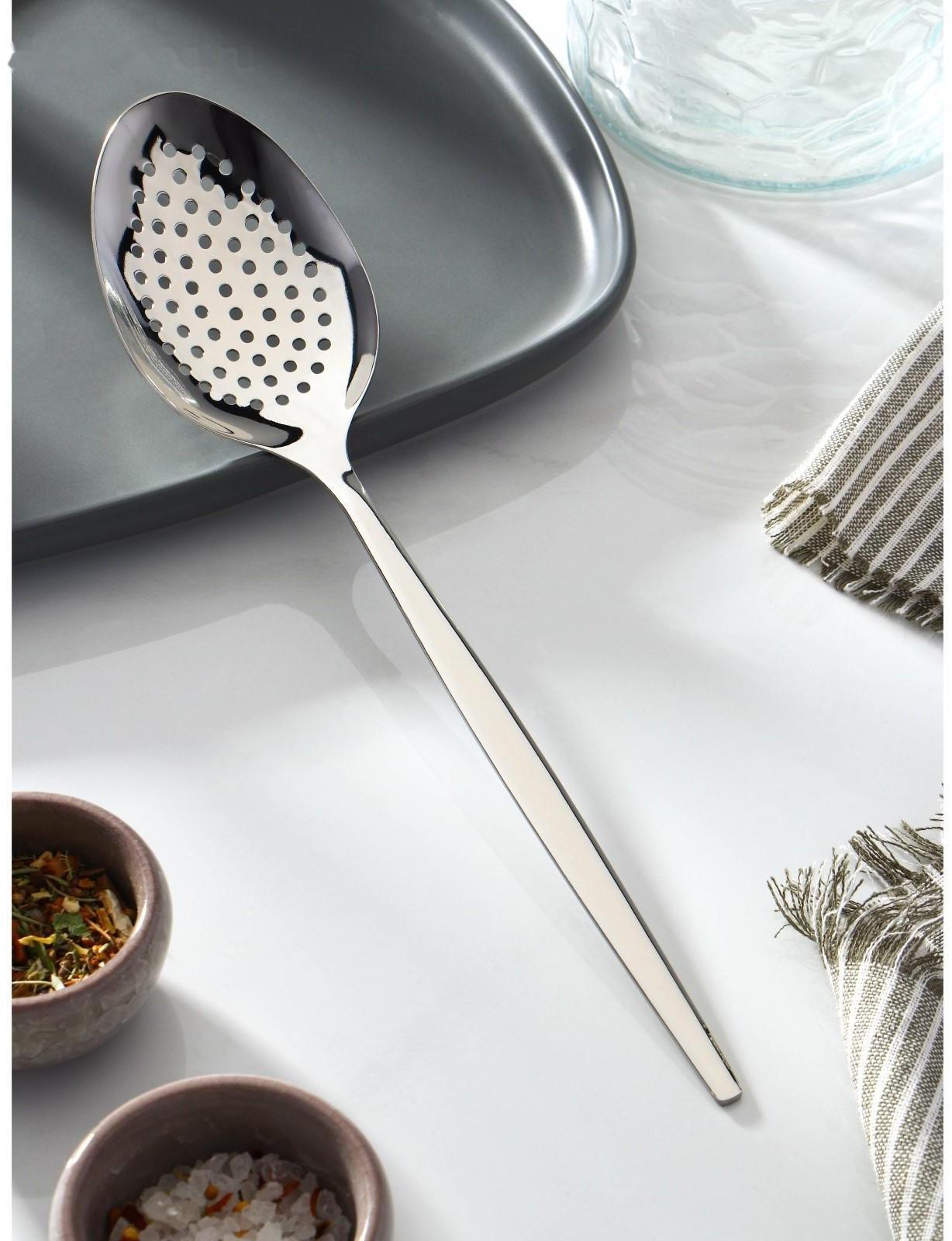 Ложка для снятия пены, 27 см, толщина 2,5 мм, цвет серебряный