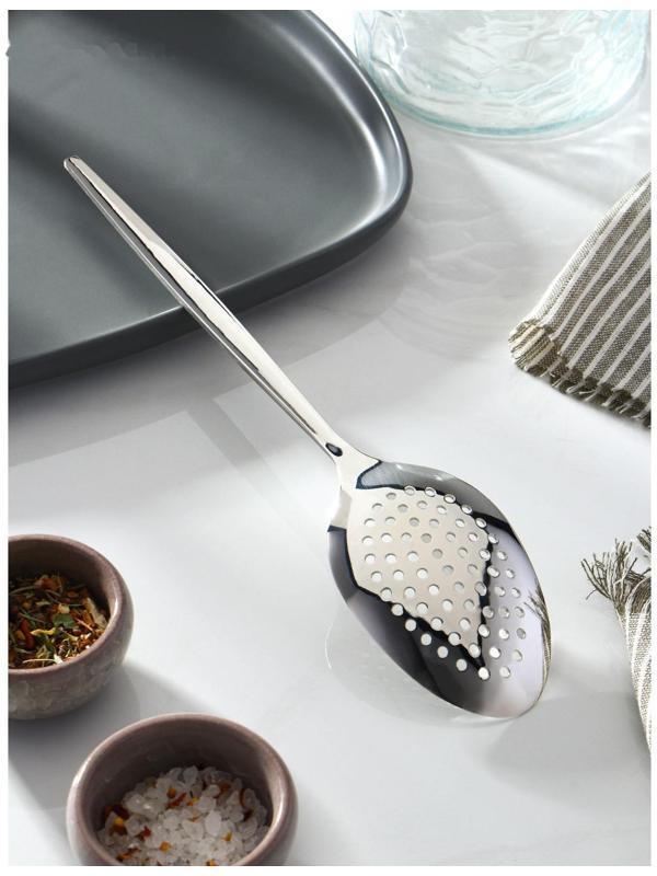 Ложка для снятия пены, 27 см, толщина 2,5 мм, цвет серебряный