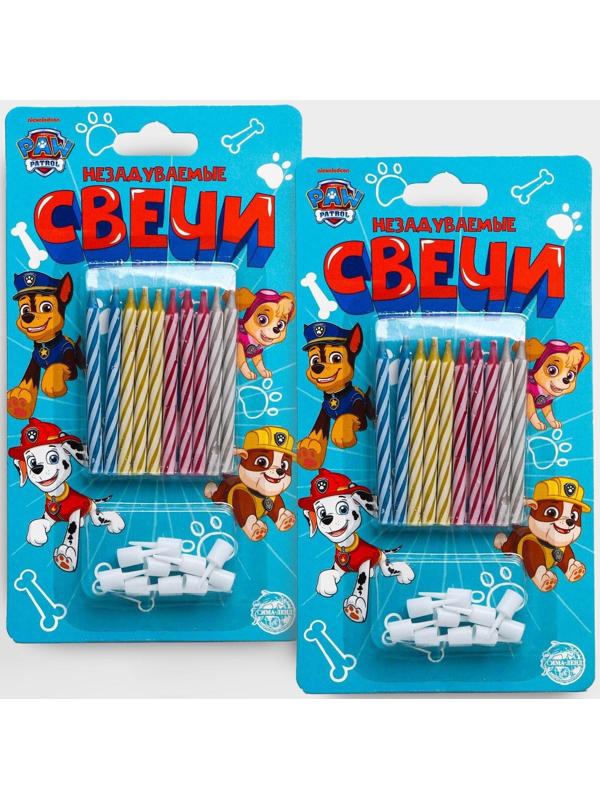 Набор свечей незадуваемые для торта, Щенячий патруль, 2 набора