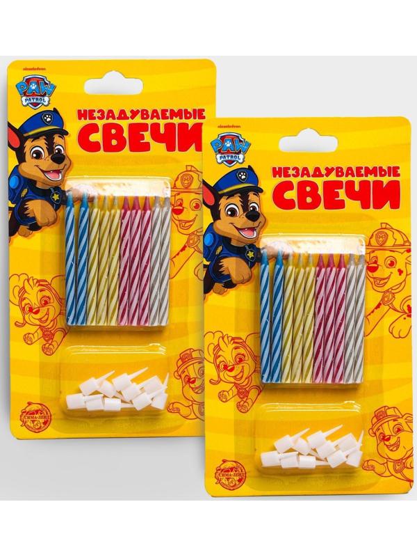 Набор свечей незадуваемые для торта, Щенячий патруль, 2 шт
