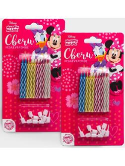 Набор свечей незадуваемые для торта, Минни Маус, 2 шт