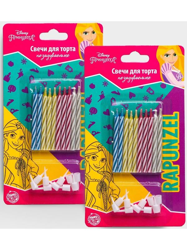 Набор свечей незадуваемые для торта, Принцессы, 2 шт