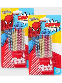 Набор свечей незадуваемые для торта, Человек-Паук, 2 шт