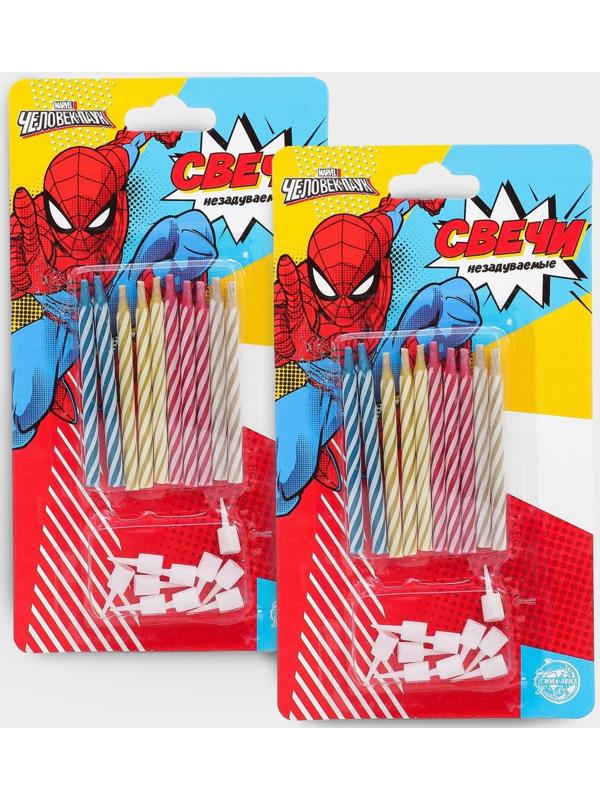 Набор свечей незадуваемые для торта, Человек-Паук, 2 шт