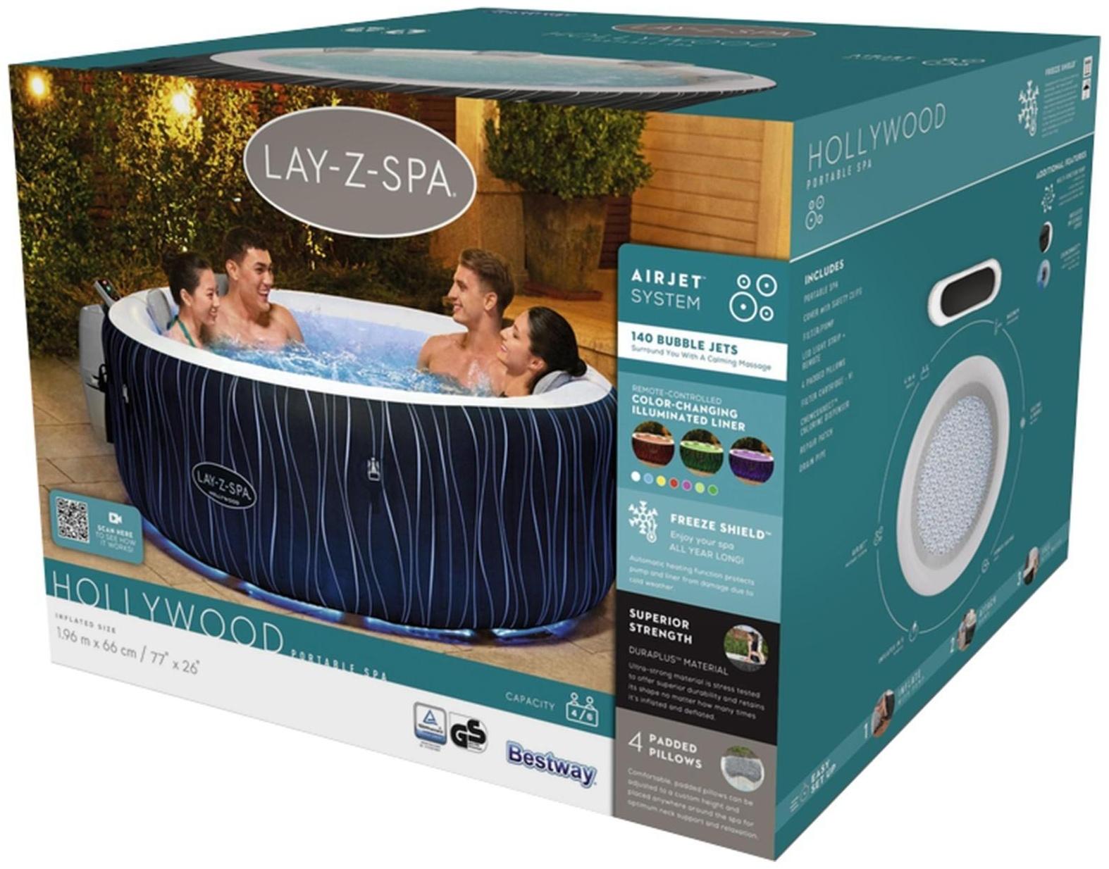 Спа бассейн Hollywood AirJet 196 х 66 см + гидромассаж 60059