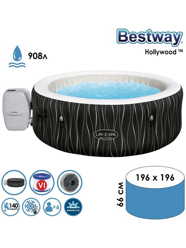 Спа бассейн Hollywood AirJet 196 х 66 см + гидромассаж 60059
