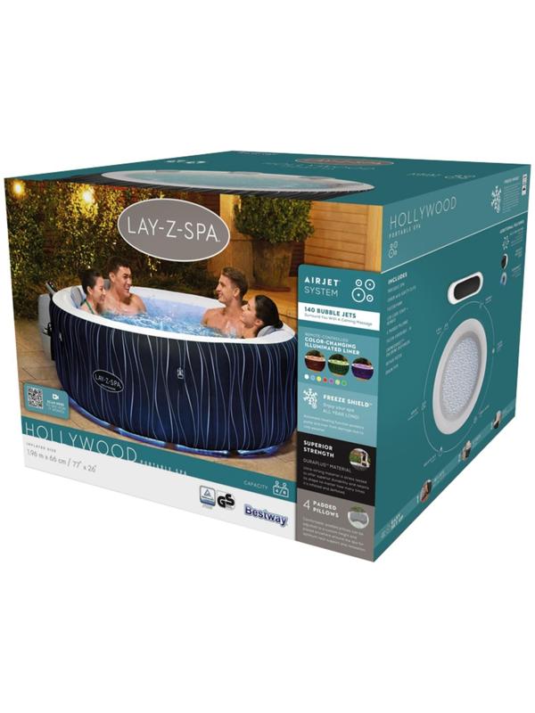 Спа бассейн Hollywood AirJet 196 х 66 см + гидромассаж 60059