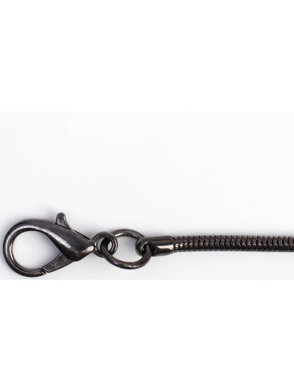 Цепочка-шнурок для сумки, с карабинами, железная, d = 3,2 мм, 120 см, цвет чёрный никель
