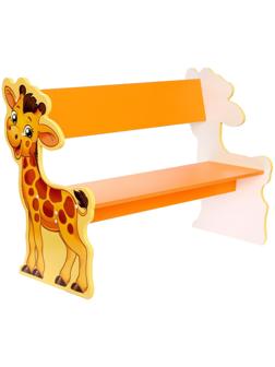 Скамейка для малышей «Жираф», цвет жёлто-оранжевый