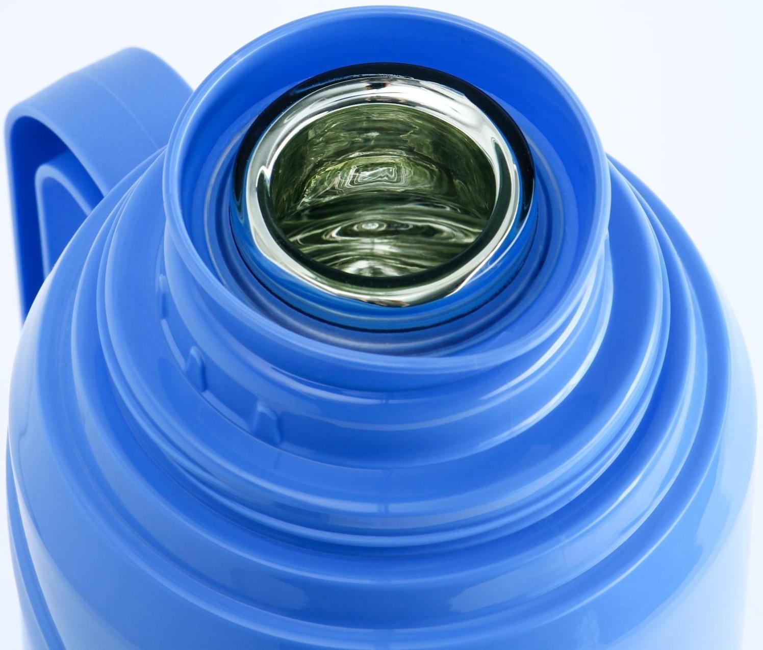 Термос со стеклянной колбой 2 л, сохраняет тепло 24 ч, синий