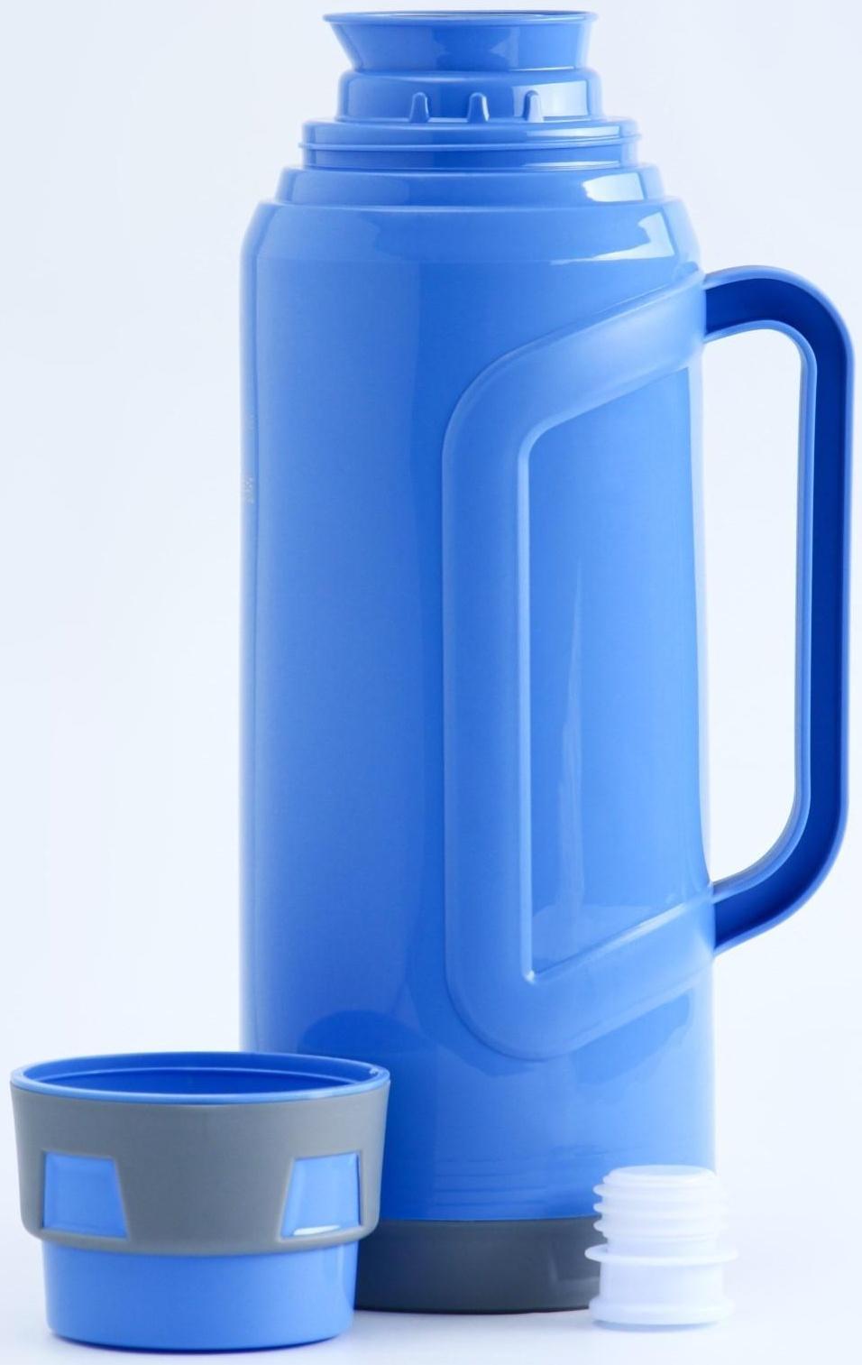 Термос со стеклянной колбой 2 л, сохраняет тепло 24 ч, синий