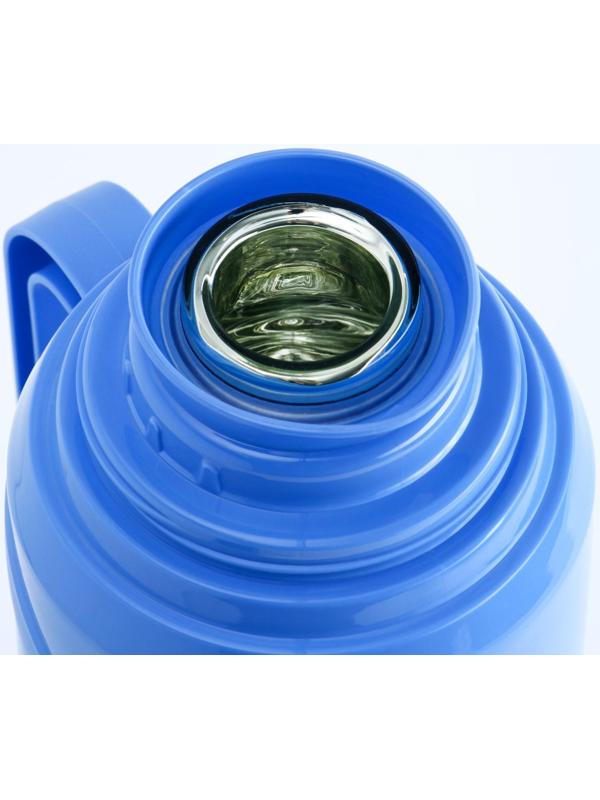 Термос со стеклянной колбой 2 л, сохраняет тепло 24 ч, синий