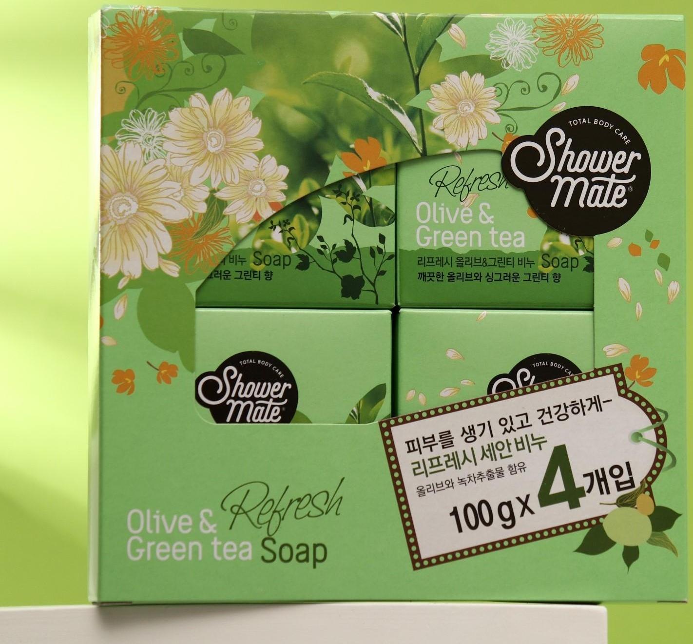 Мыло косметическое Shower Mate, Оливки и зеленый чай, 4 шт.