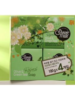 Мыло косметическое Shower Mate, Оливки и зеленый чай, 4 шт.