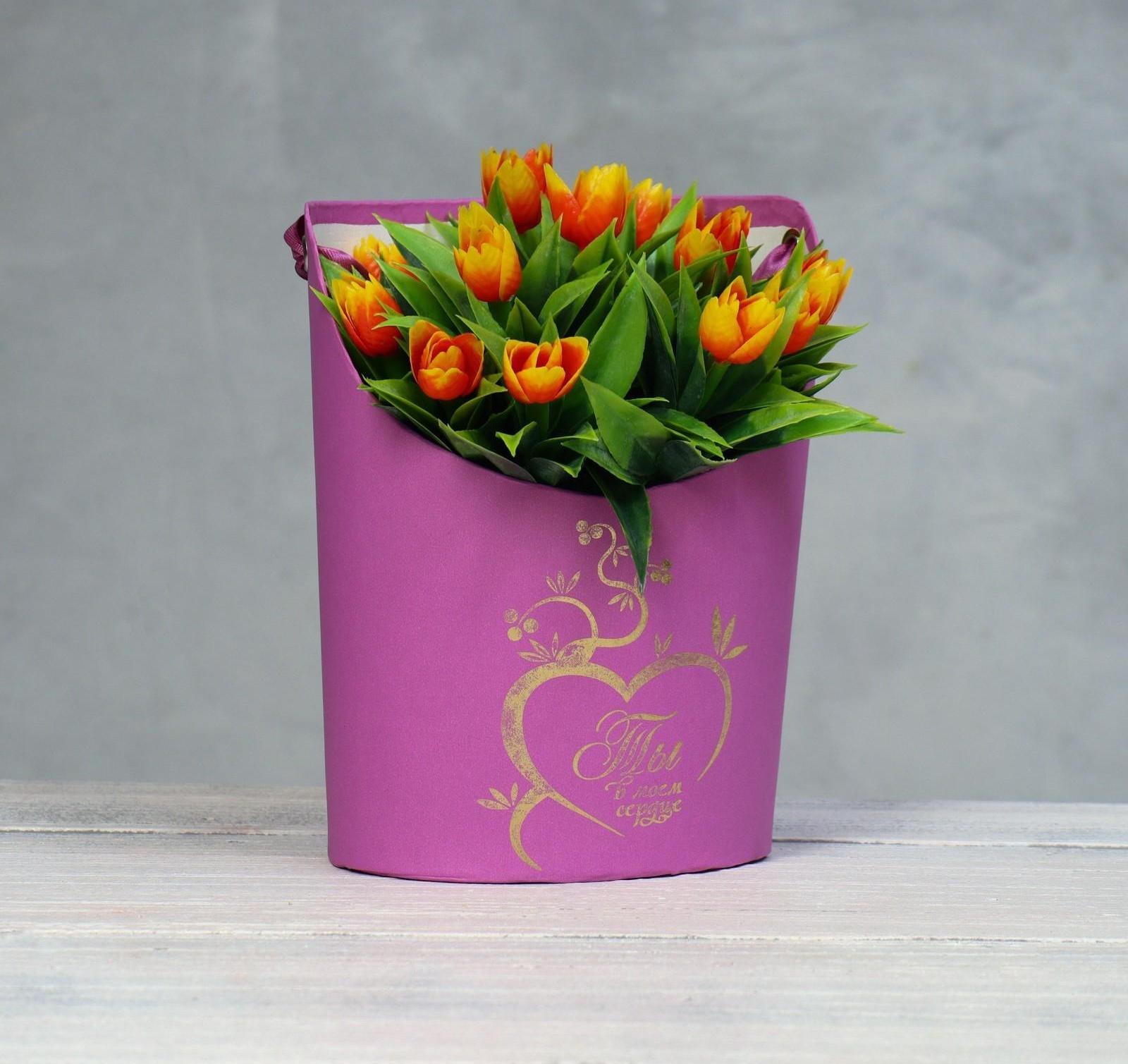 Переноска для цветов, ваза Овал с тиснением 