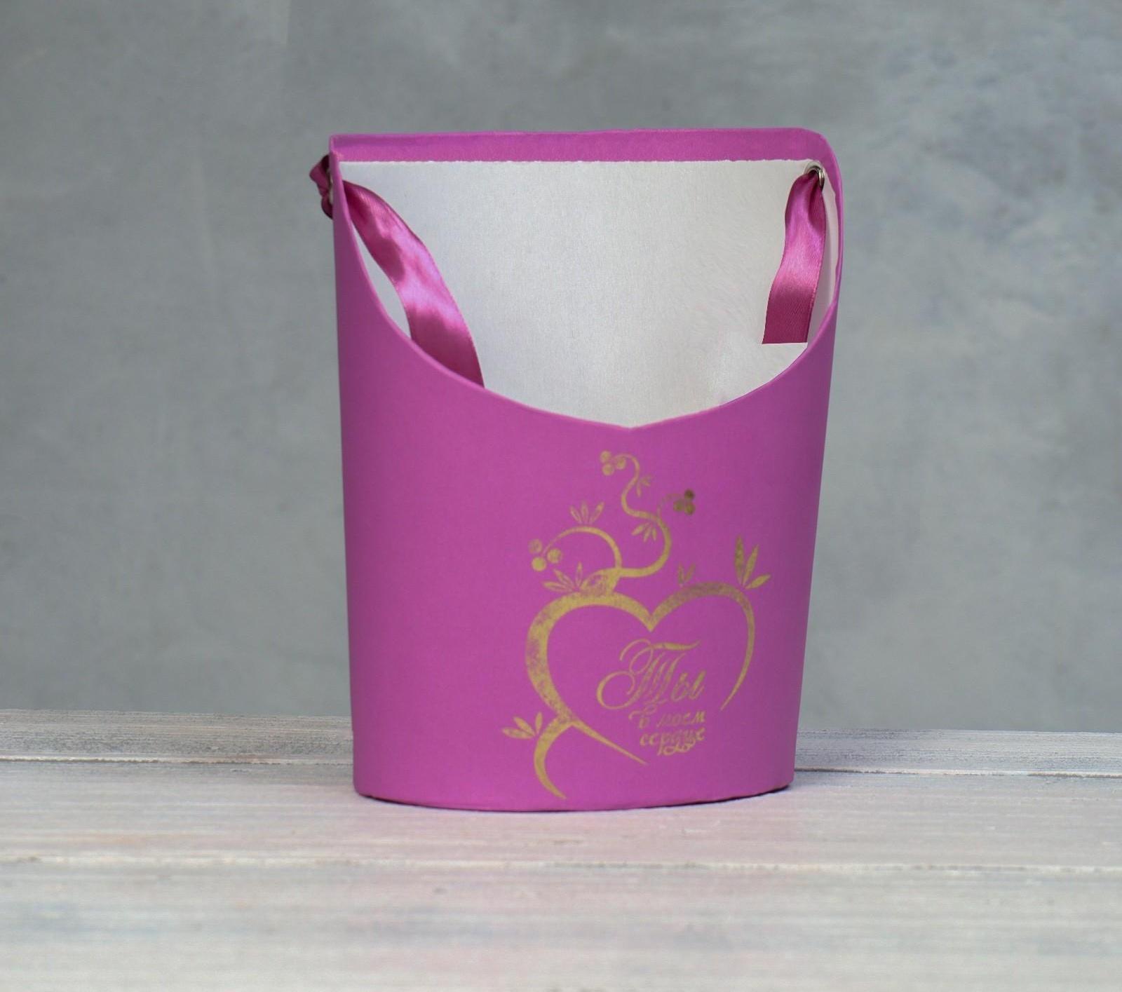 Переноска для цветов, ваза Овал с тиснением 