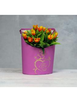 Переноска для цветов, ваза Овал с тиснением 