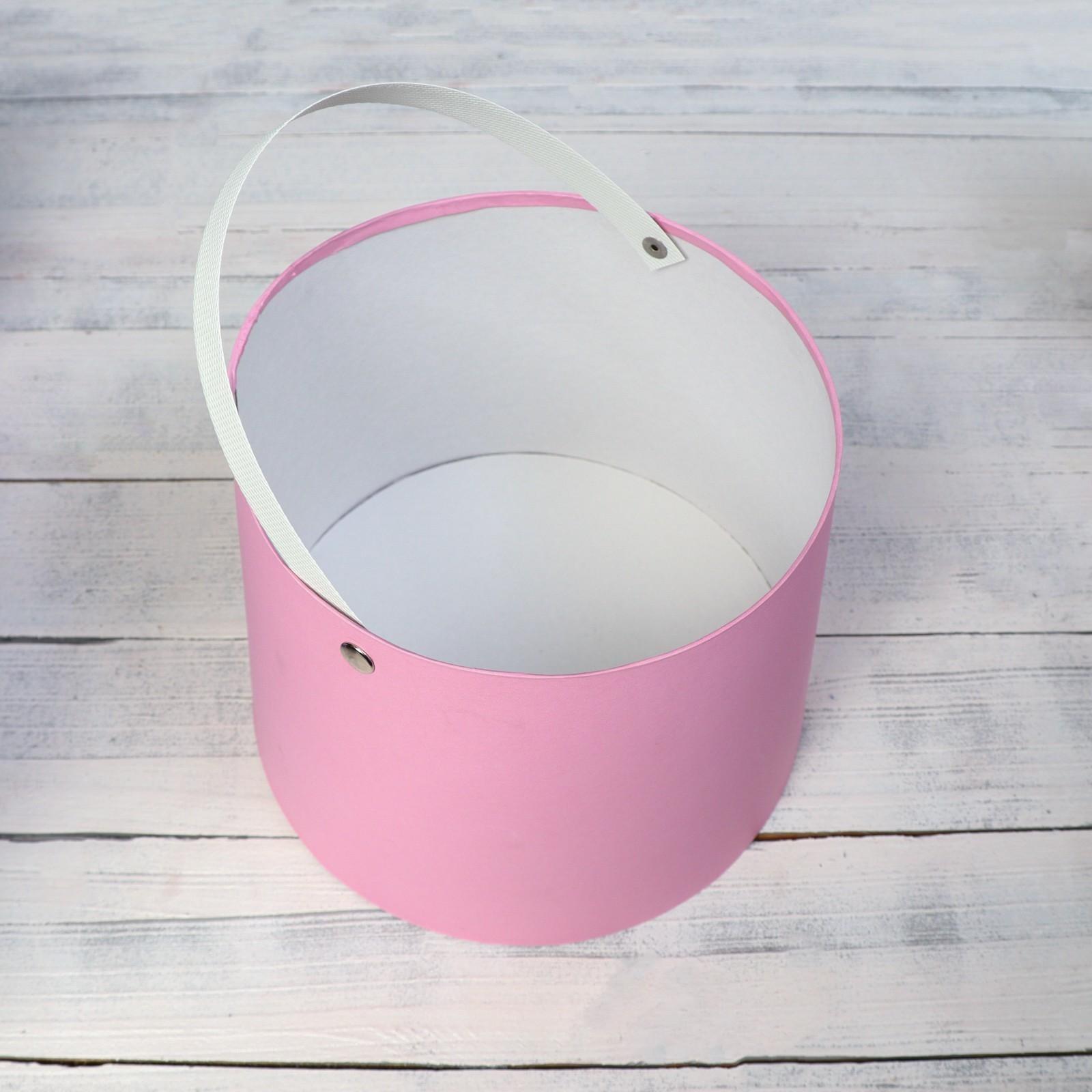 Набор коробок 3 в 1 Обратный конус розовый без крышек с ручкой 11 х 14 х 14-16 х 16 х 18-21