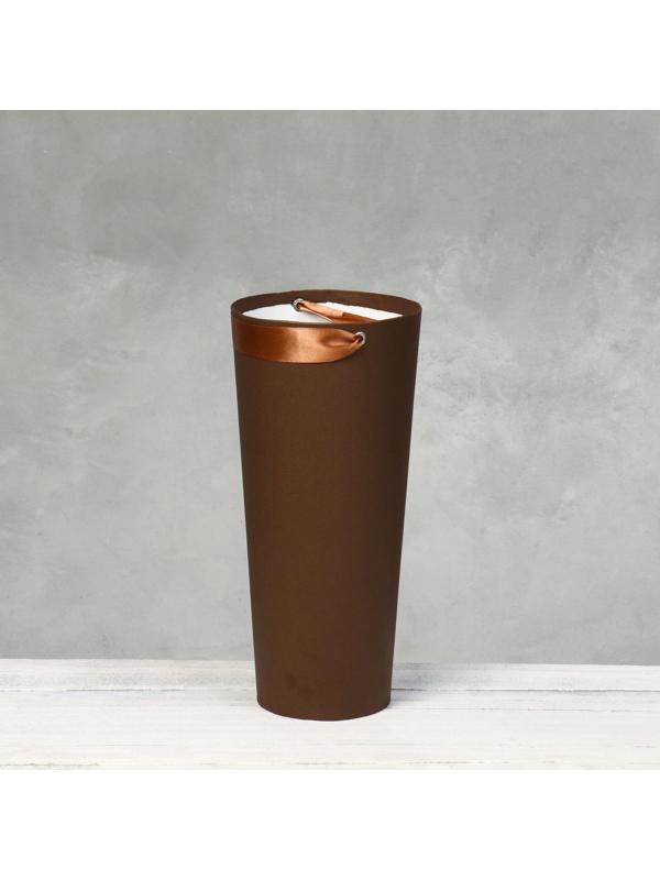 Переноска конус под цветы, шоколад 10 х 14 х 30 см