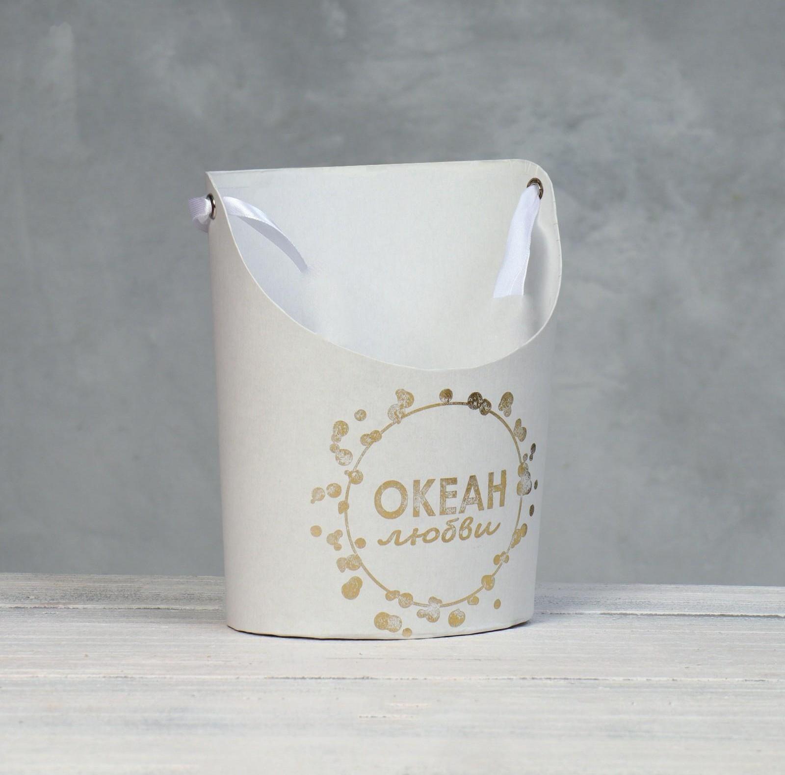 Переноска для цветов, ваза Овал с тиснением 