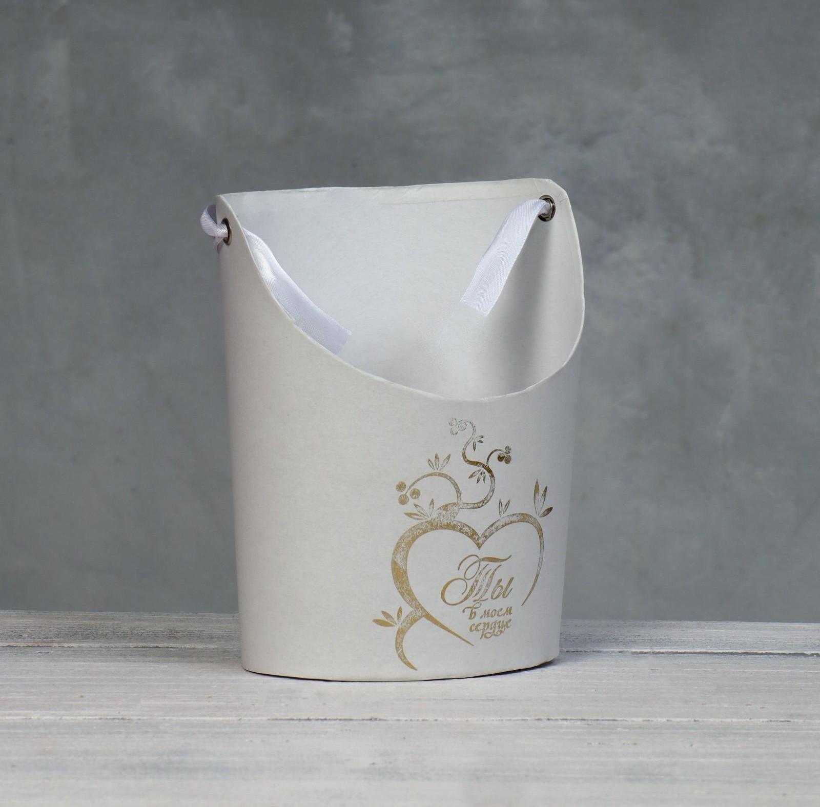 Переноска для цветов, ваза Овал с тиснением 