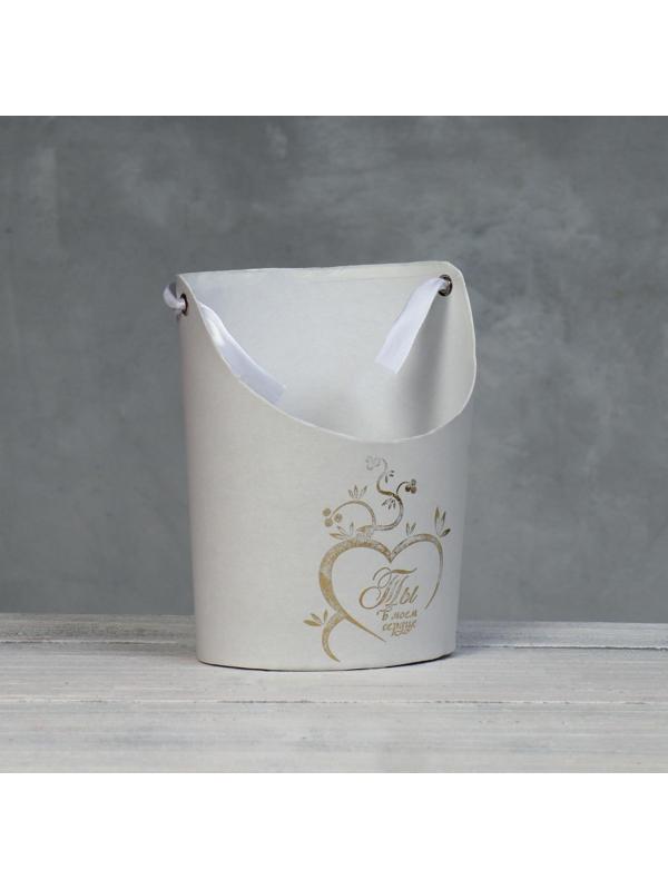 Переноска для цветов, ваза Овал с тиснением 