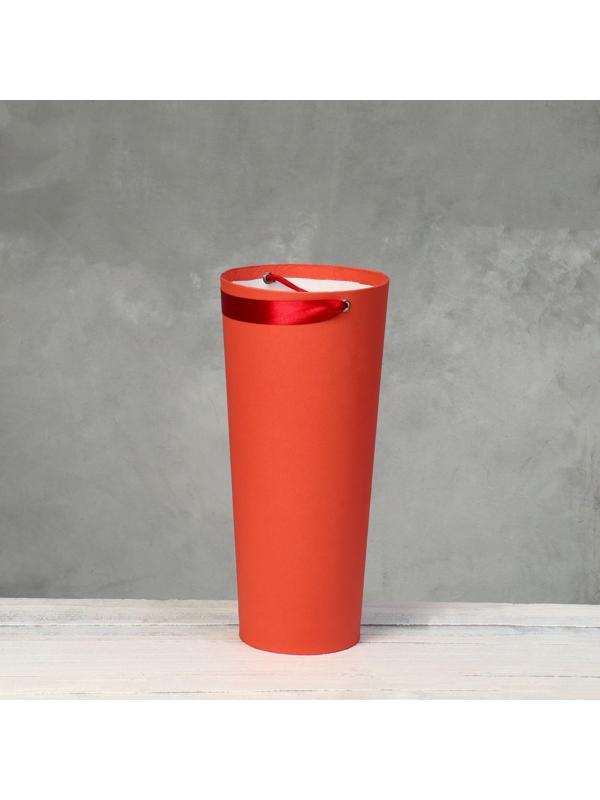 Переноска конус под цветы, красный 10 х 14 х 30 см