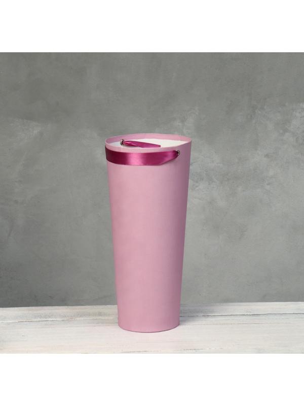 Переноска конус под цветы, пыльная роза 10 х 14 х 30 см