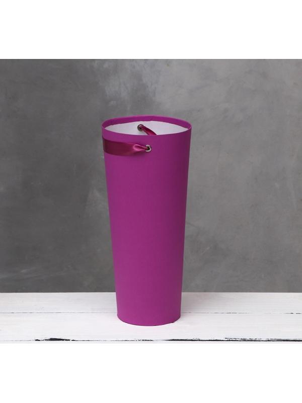 Переноска конус под цветы, светлая фуксия 10 х 14 х 30 см