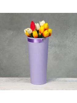Переноска конус под цветы, светло-сиреневый 10 х 14 х 30 см