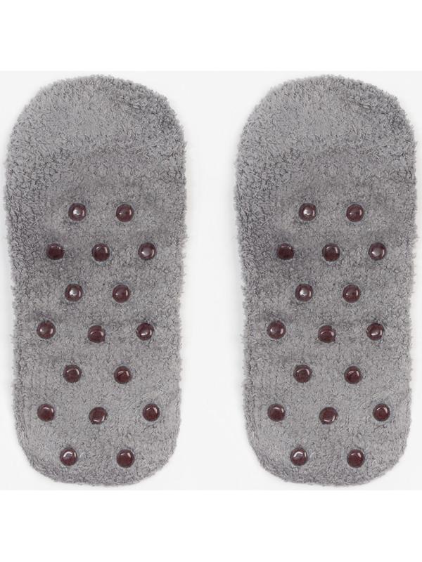 Носки нескользящие, цвет серый, размер 36-39