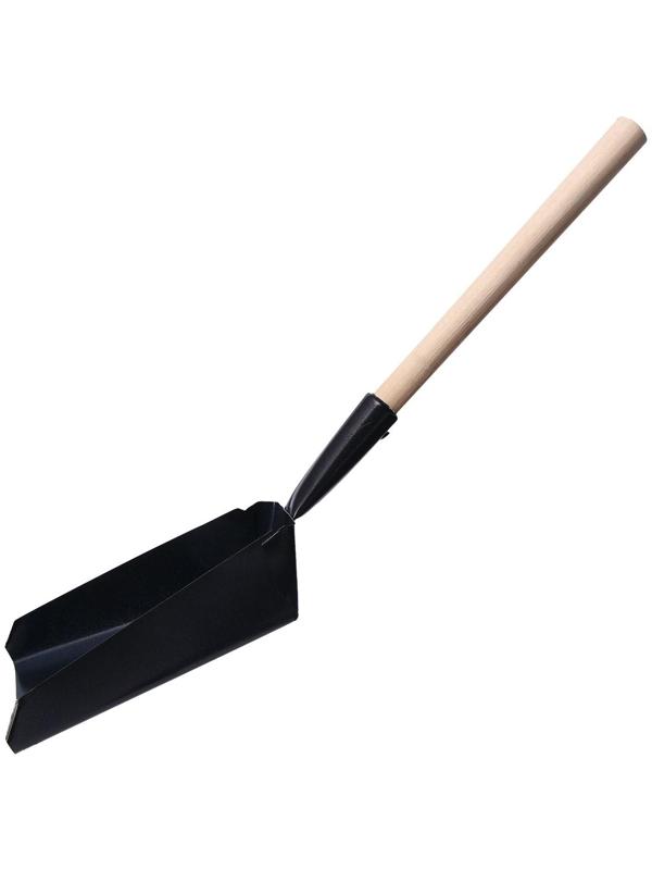 Совок хозяйственный, 17 × 17 × 6 см, металл, деревянный черенок 35 см, МИКС