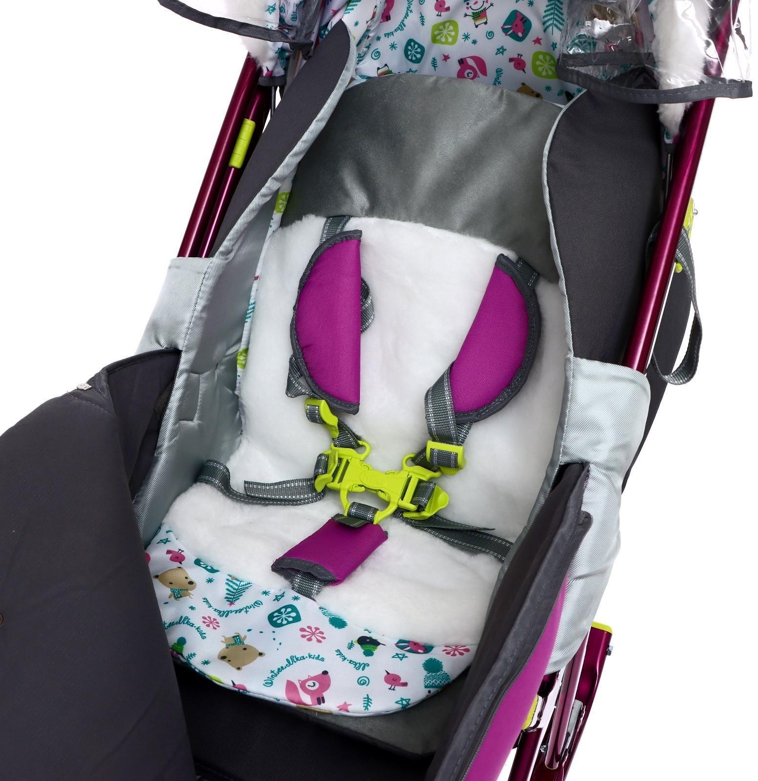 Санки-коляска «Ника Детям 7-6», рисунок со снеговиком, цвет орхидея