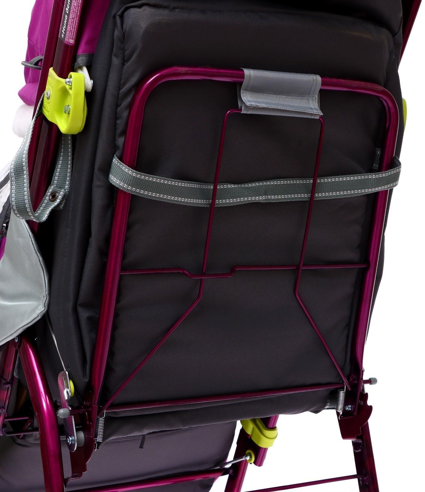 Санки-коляска «Ника Детям 7-6», рисунок со снеговиком, цвет орхидея