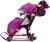 Санки-коляска «Ника Детям 7-6», рисунок со снеговиком, цвет орхидея