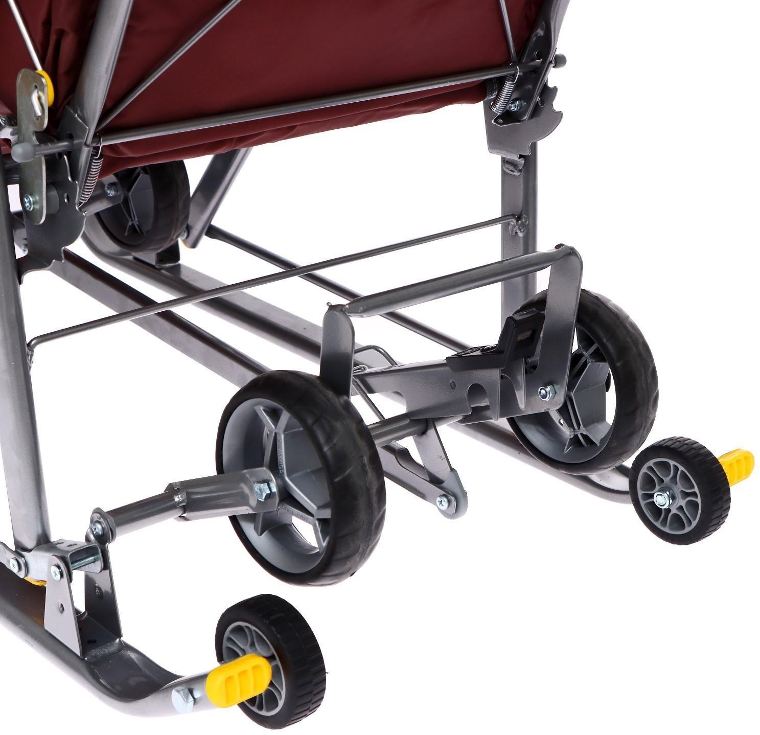 Санки-коляска «Ника Детям 7-6», рисунок с бельчонком, цвет шоколадный